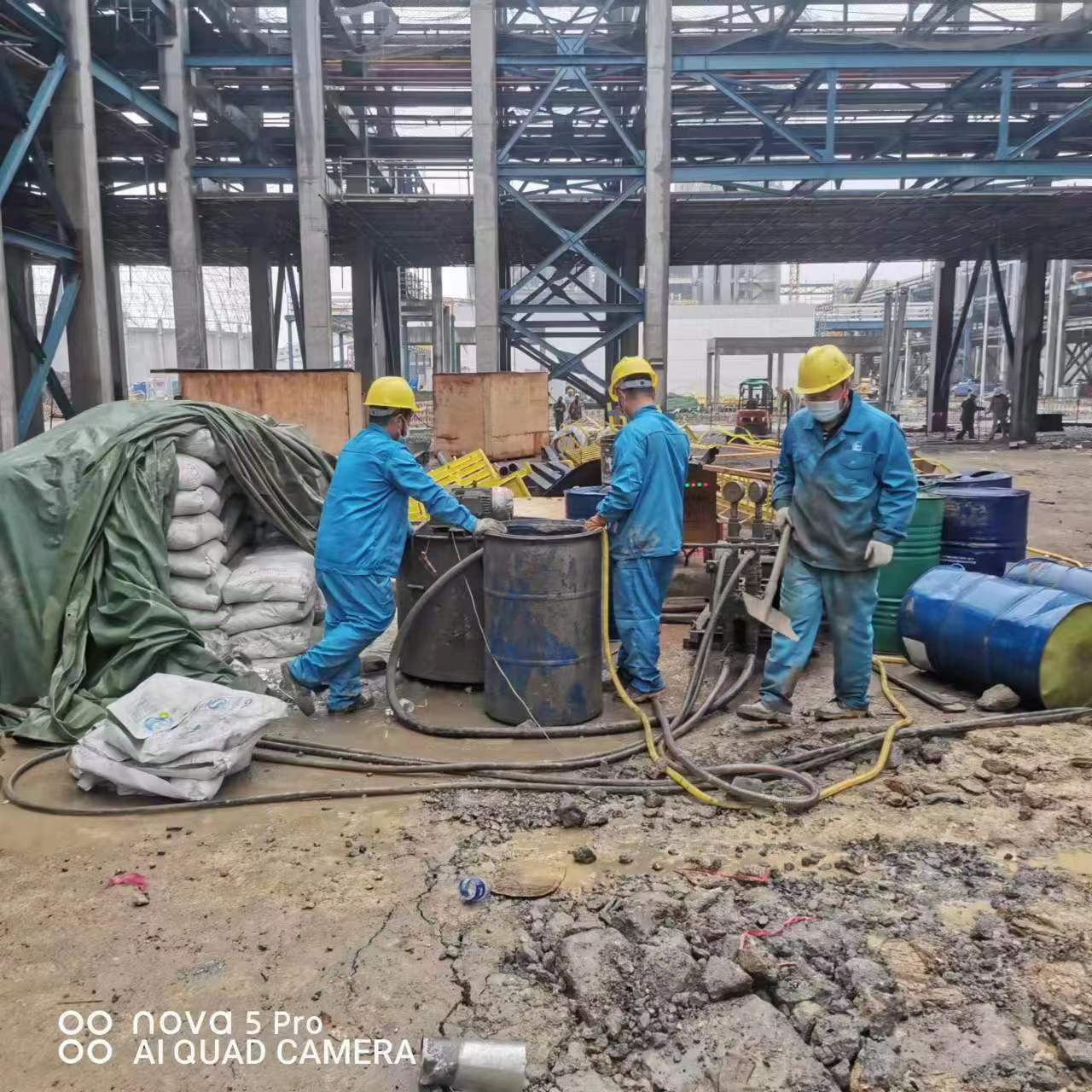 东阿设备基础下沉沉降注浆加固施工